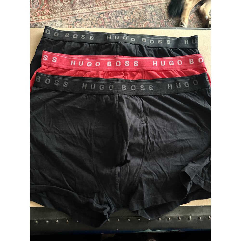 NWOT 3x Hugo Boss Brazilian trunks black red XXL